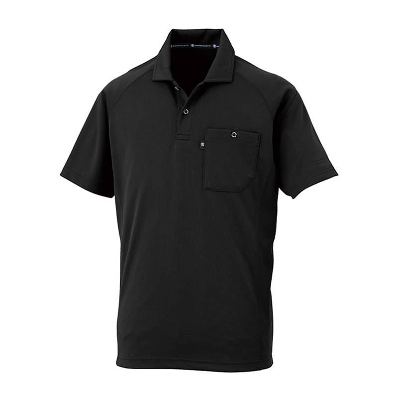 コーコス信岡 半袖ポロシャツ リラックスフィット AS-1757 ブラック SS 1枚（ご注文単位1枚）【直送品】