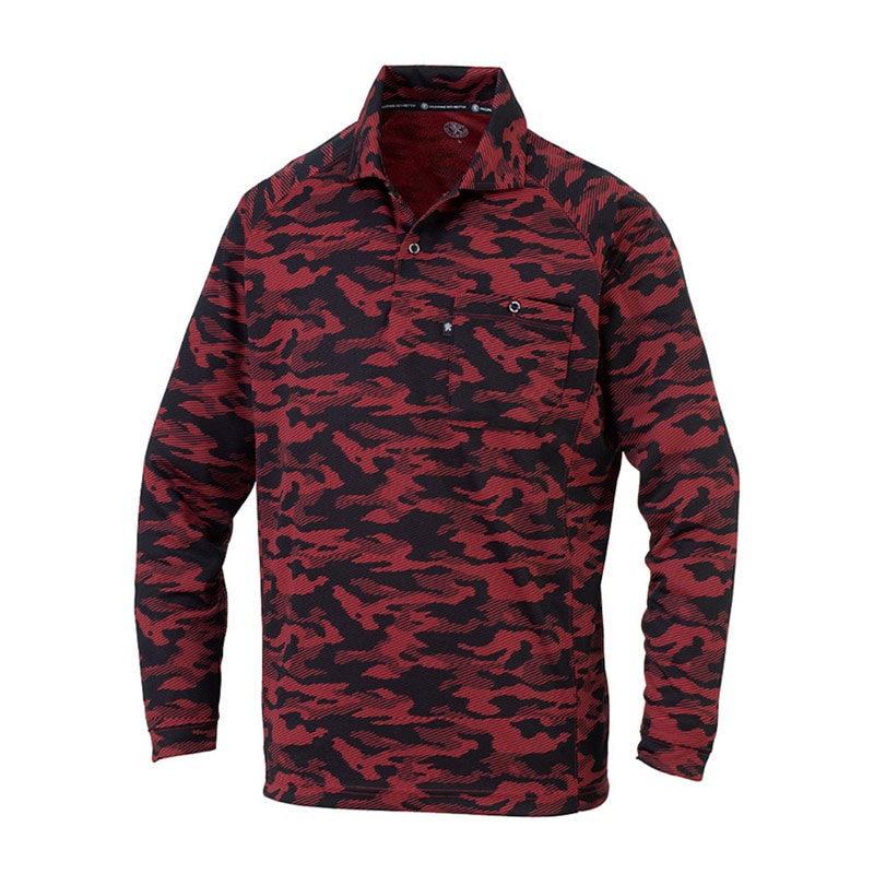 コーコス信岡 長袖ポロシャツ リラックスフィット AS-1758 ディアゴレッド S 1枚（ご注文単位1枚）【直送品】