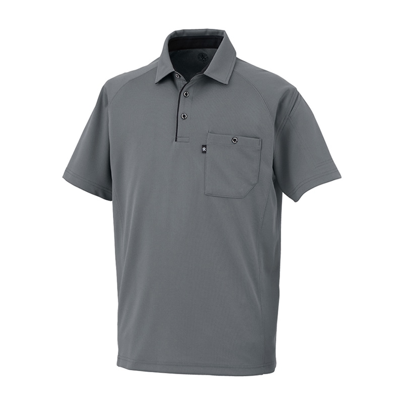 コーコス信岡 半袖ポロシャツ リラックスフィット AS-2757 グレー 5L 1枚（ご注文単位1枚）【直送品】