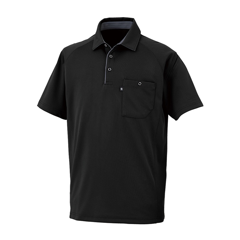 コーコス信岡 半袖ポロシャツ リラックスフィット AS-2757 ブラック S 1枚（ご注文単位1枚）【直送品】