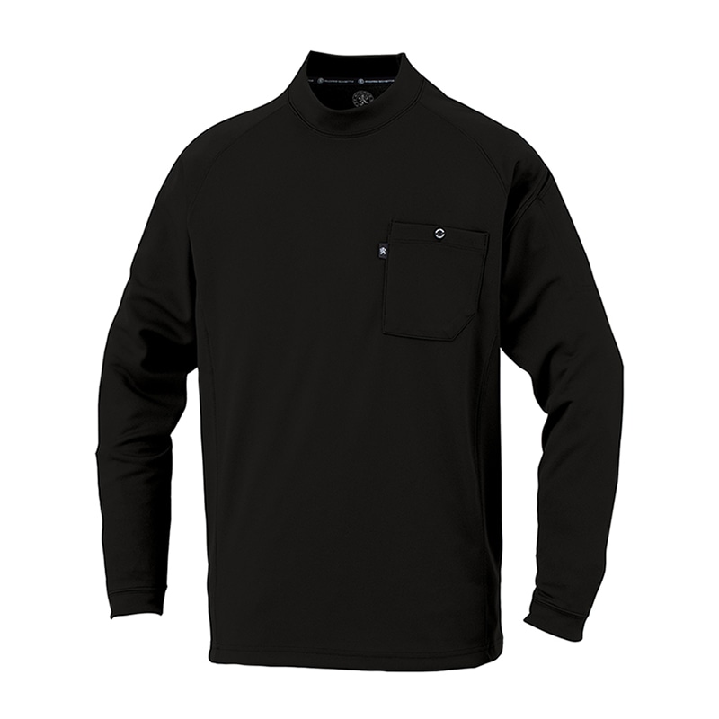 コーコス信岡 長袖ローネックシャツ AS-758 ブラック 6L 1枚（ご注文単位1枚）【直送品】