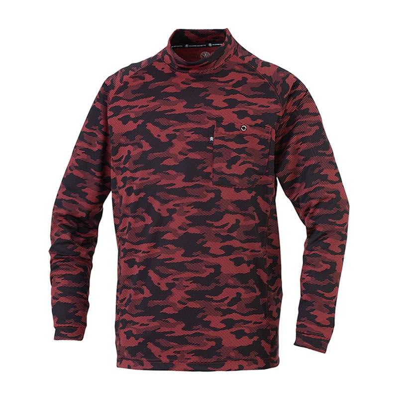 コーコス信岡 長袖ローネックシャツ AS-758 ディアゴレッド 3L 1枚（ご注文単位1枚）【直送品】