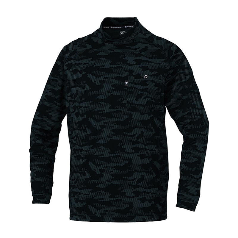 コーコス信岡 長袖ローネックシャツ AS-758 ディアゴブラック 4L 1枚（ご注文単位1枚）【直送品】