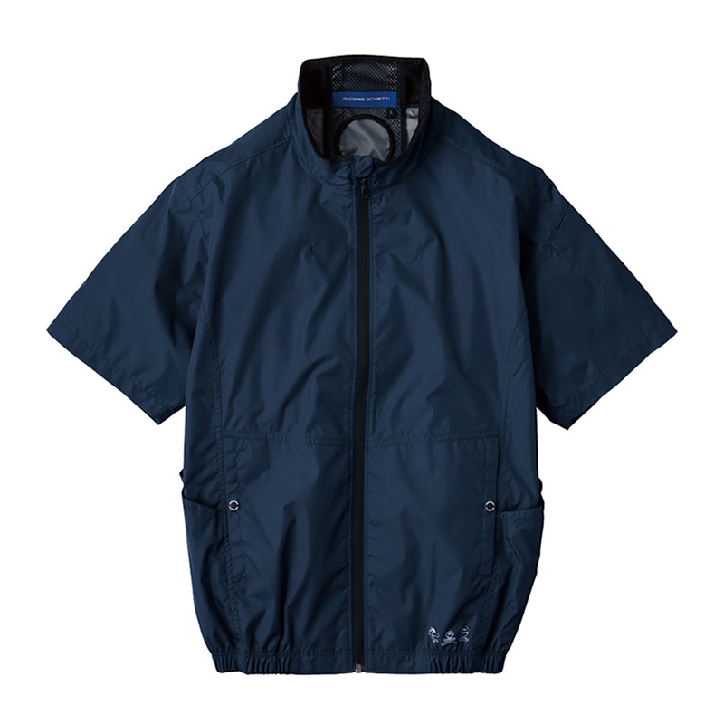 コーコス信岡 エコ・ボルトクール 日傘遮熱 半袖ブルゾン AE-4060 ネイビー L 1枚（ご注文単位1枚）【直送品】