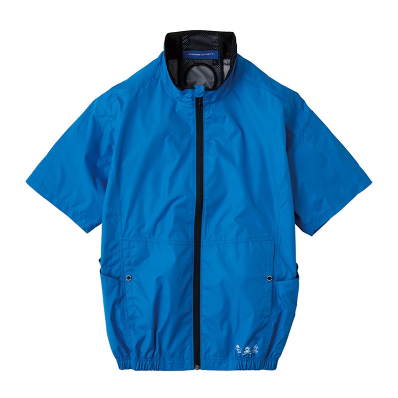 コーコス信岡 エコ・ボルトクール 日傘遮熱 半袖ブルゾン AE-4060 ブルー M 1枚（ご注文単位1枚）【直送品】