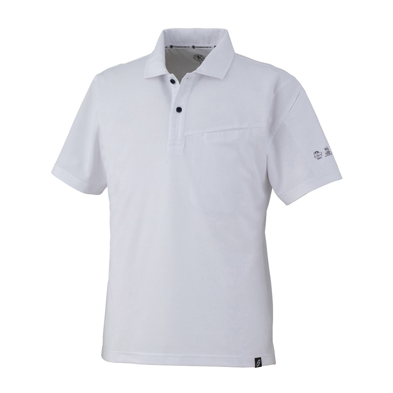 コーコス信岡 ニオイクリア エコ制電 半袖ポロシャツ AE-1727 ホワイト SS 1枚（ご注文単位1枚）【直送品】