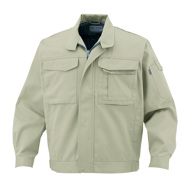 コーコス信岡 製品制電 ブルゾン 前ファスナー J-1461 モスグリーン S 1枚（ご注文単位1枚）【直送品】