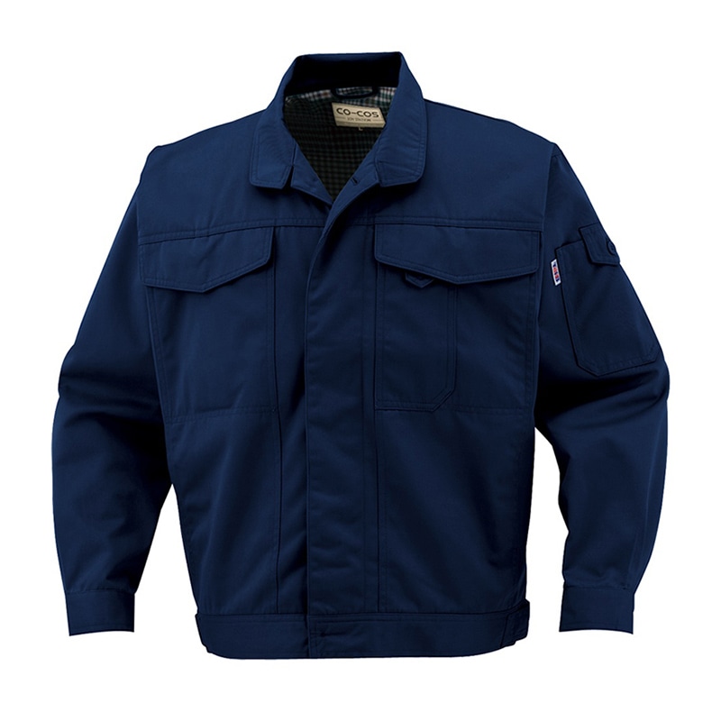 コーコス信岡 製品制電 ブルゾン 前ヒヨクボタン J-1462 ネイビー 5L 1枚(ご注文単位1枚)【直送品】