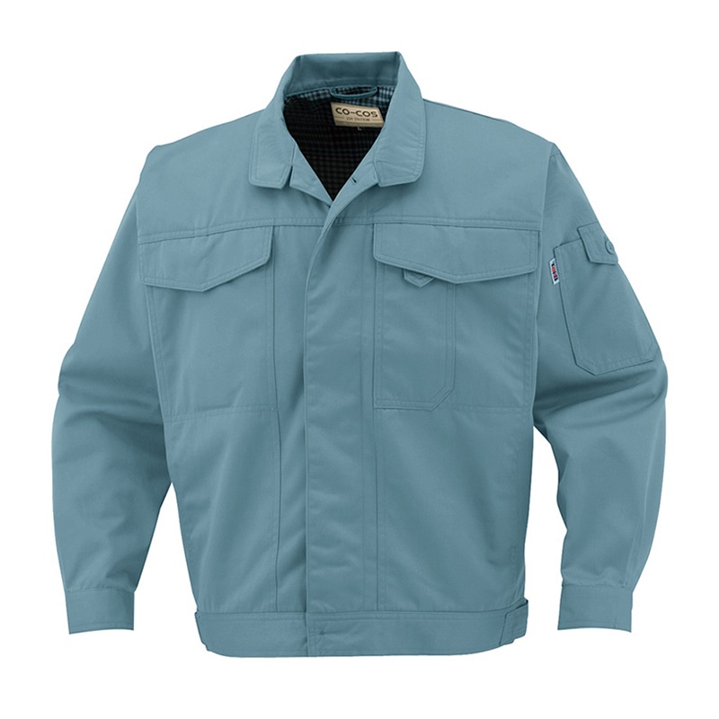 コーコス信岡 製品制電 ブルゾン 前ヒヨクボタン J-1462 ペールブルー 6L 1枚(ご注文単位1枚)【直送品】