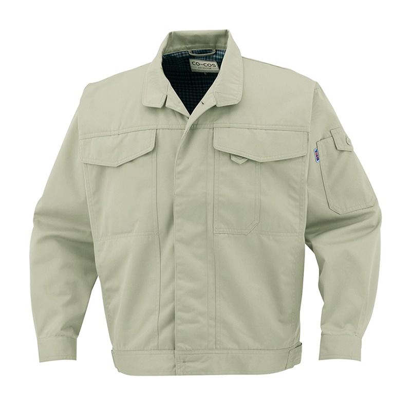 コーコス信岡 製品制電 ブルゾン 前ヒヨクボタン J-1462 モスグリーン 5L 1枚（ご注文単位1枚）【直送品】