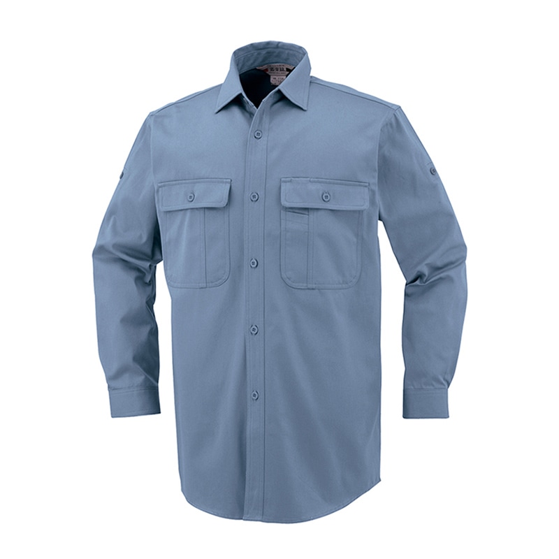 コーコス信岡 ロールアップ付き長袖シャツ 8508 ペールブルー 4L 1枚（ご注文単位1枚）【直送品】