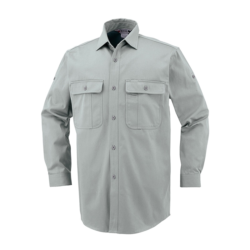 コーコス信岡 ロールアップ付き長袖シャツ 8508 グリーン 4L 1枚（ご注文単位1枚）【直送品】