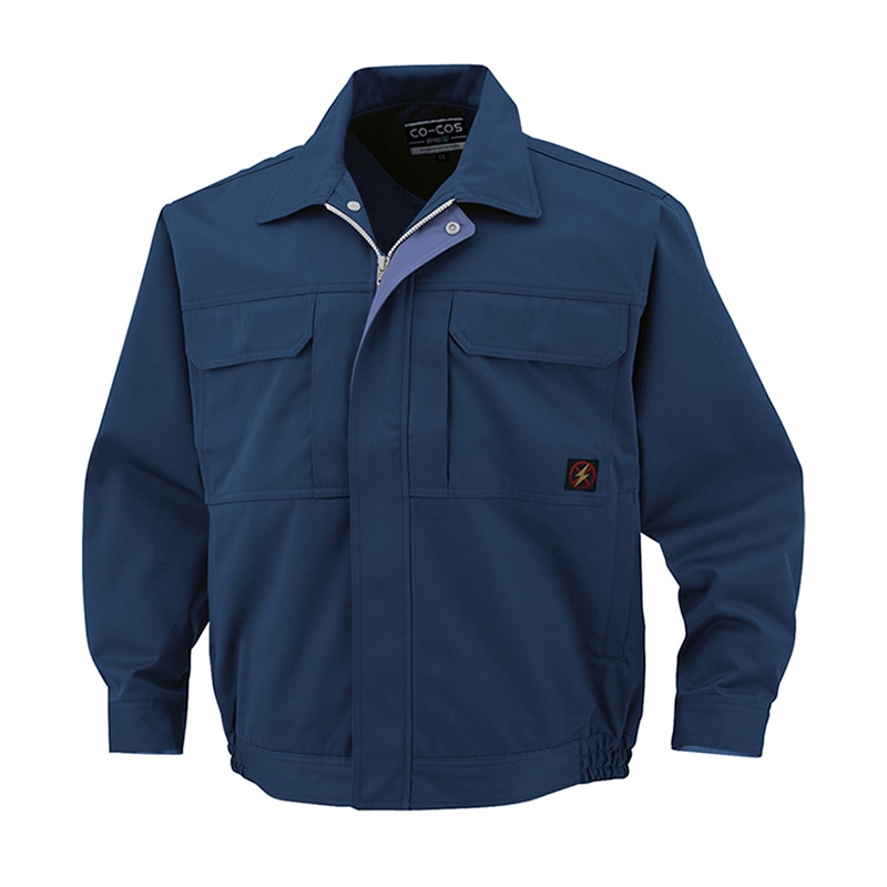 コーコス信岡 防汚・製品制電 ブルゾン P-4480 ネイビー 5L 1枚（ご注文単位1枚）【直送品】