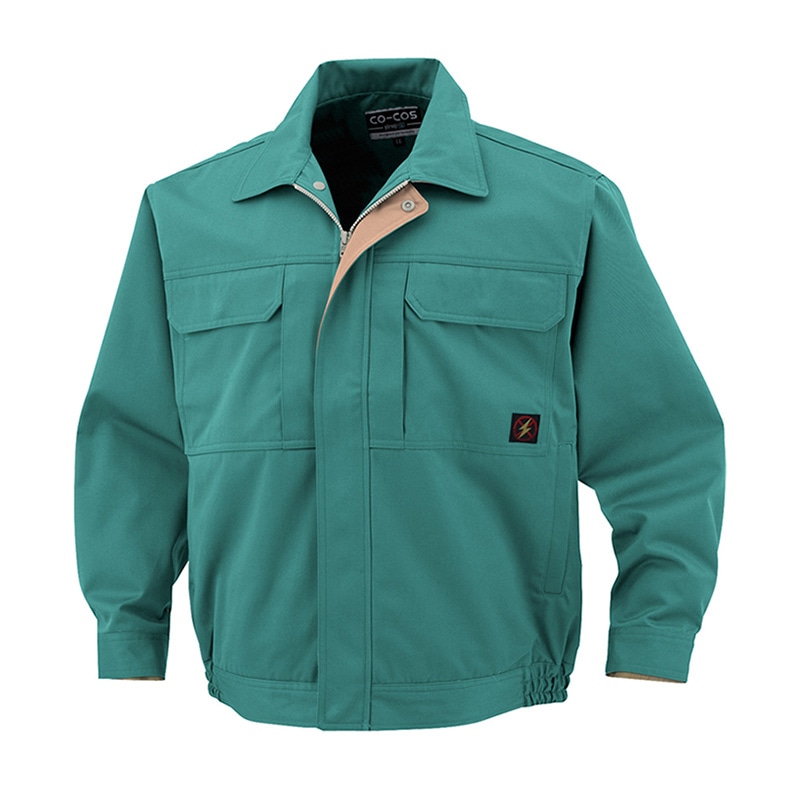 コーコス信岡 防汚・製品制電 ブルゾン P-4480 グリーン 4L 1枚（ご注文単位1枚）【直送品】