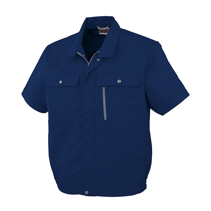 コーコス信岡 エコストレッチ 半袖ブルゾン H-190 ネイビー 5L 1枚（ご注文単位1枚）【直送品】