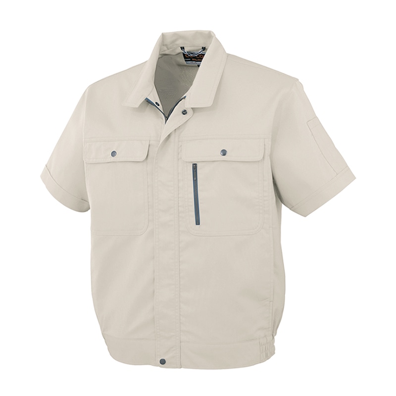 コーコス信岡 エコストレッチ 半袖ブルゾン H-190 ストーングレー 4L 1枚（ご注文単位1枚）【直送品】