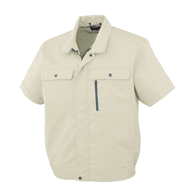 コーコス信岡 エコストレッチ 半袖ブルゾン H-190 アイボリー LL 1枚（ご注文単位1枚）【直送品】