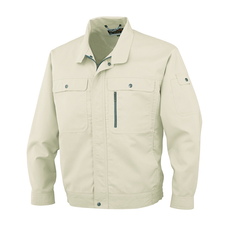 コーコス信岡 エコストレッチ 長袖ブルゾン H-191 アイボリー LL 1枚（ご注文単位1枚）【直送品】