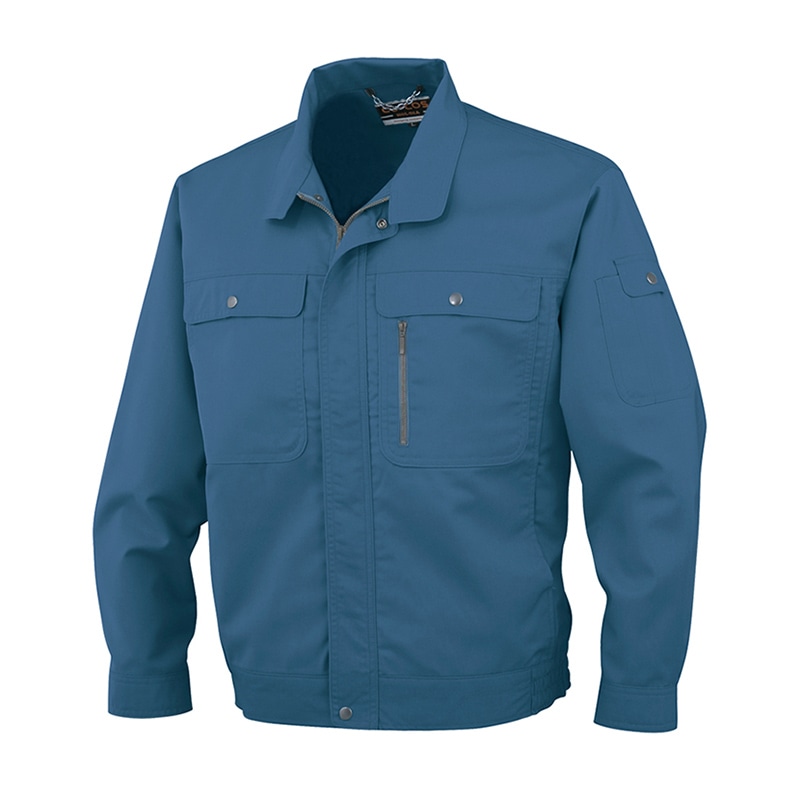 コーコス信岡 エコストレッチ 長袖ブルゾン H-191 ブルー L 1枚(ご注文単位1枚)【直送品】