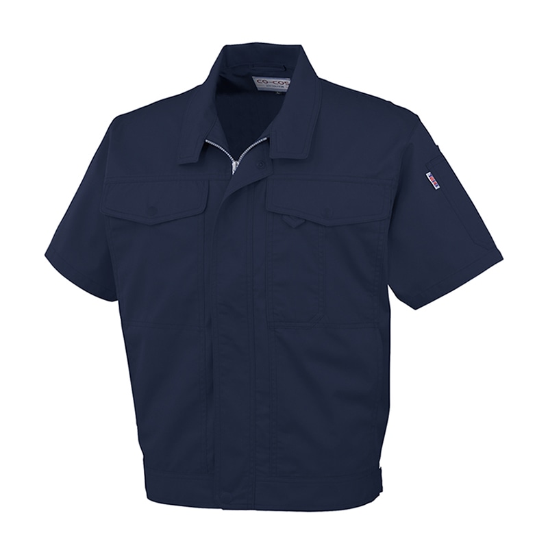 コーコス信岡 製品制電 半袖ブルゾン J-560 ネイビー 5L 1枚（ご注文単位1枚）【直送品】