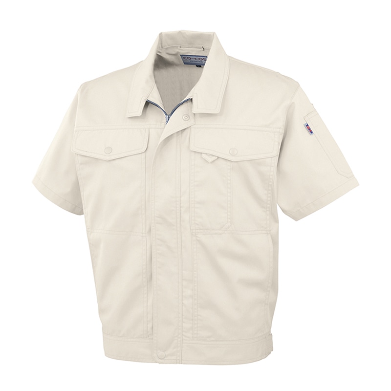 コーコス信岡 製品制電 半袖ブルゾン J-560 アイボリー 5L 1枚（ご注文単位1枚）【直送品】