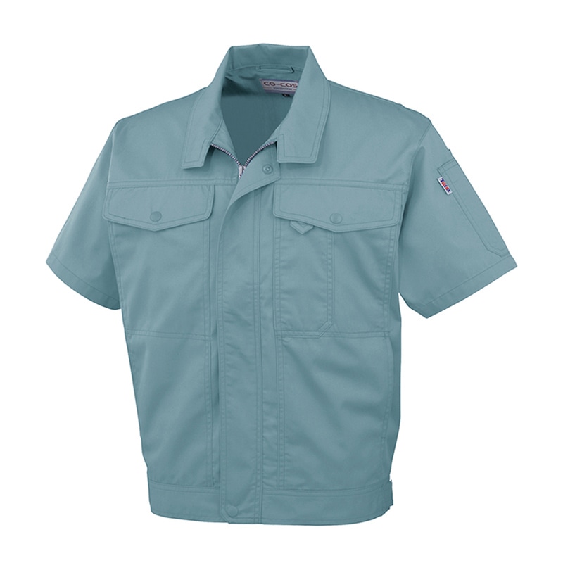 コーコス信岡 製品制電 半袖ブルゾン J-560 ペールブルー EL 1枚（ご注文単位1枚）【直送品】