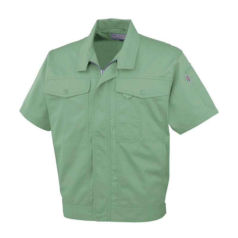 コーコス信岡 製品制電 半袖ブルゾン J-560 グリーン S 1枚（ご注文単位1枚）【直送品】