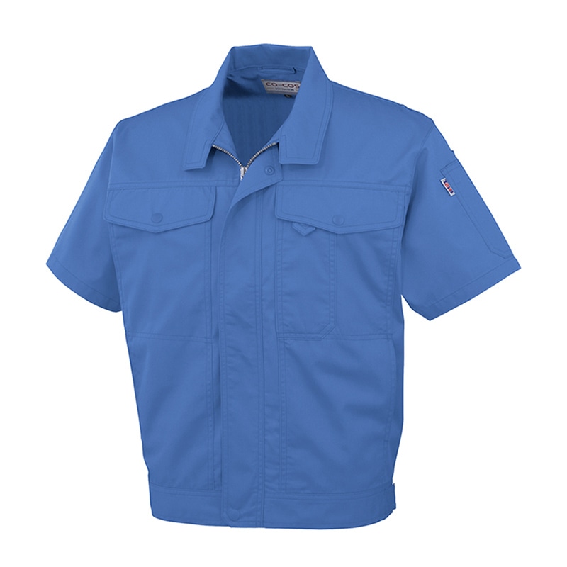 コーコス信岡 製品制電 半袖ブルゾン J-560 スカイブルー S 1枚（ご注文単位1枚）【直送品】