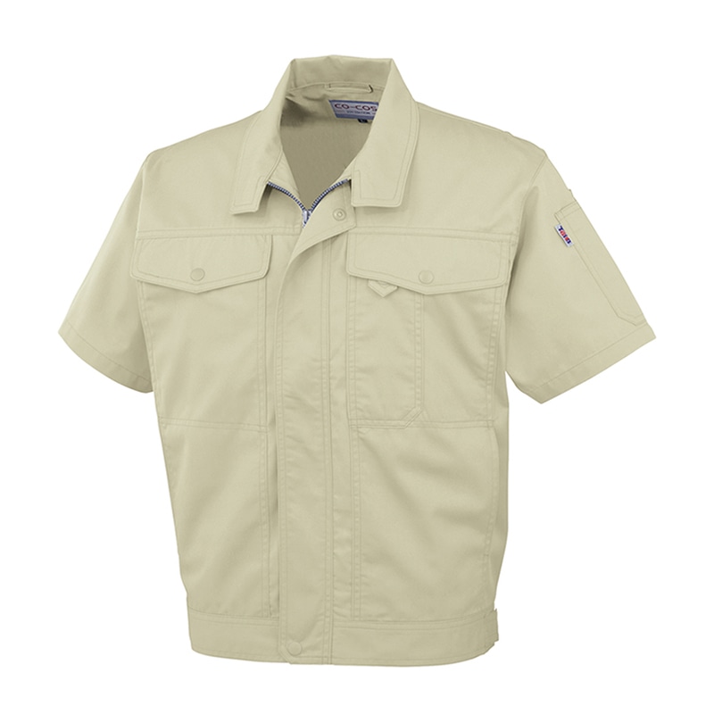 コーコス信岡 製品制電 半袖ブルゾン J-560 モスグリーン S 1枚（ご注文単位1枚）【直送品】