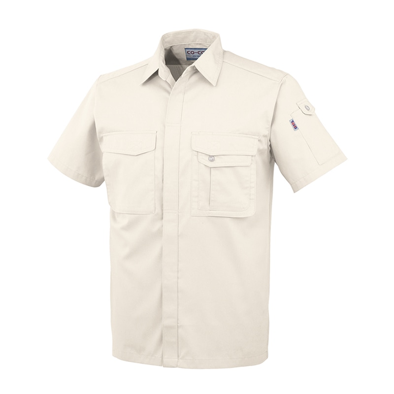 コーコス信岡 製品制電 半袖シャツ J-567 アイボリー SS 1枚（ご注文単位1枚）【直送品】