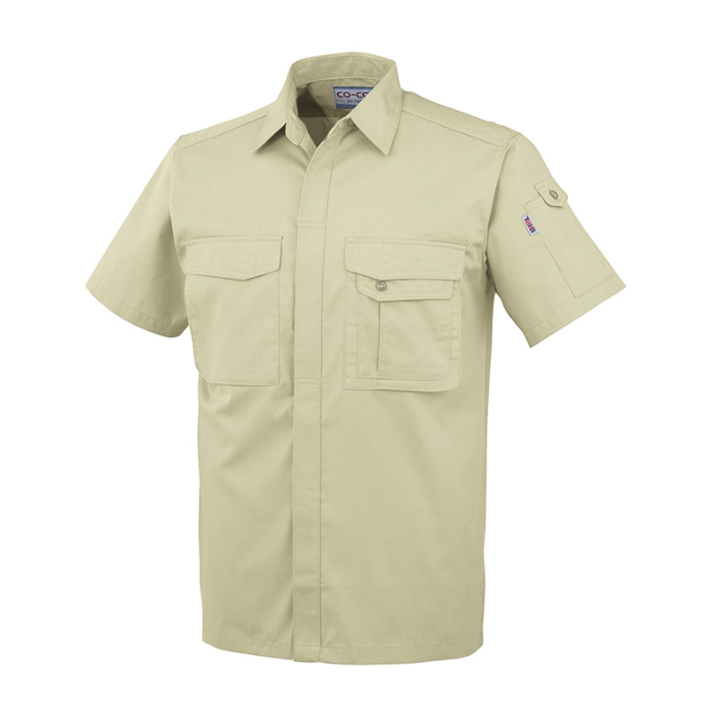 コーコス信岡 製品制電 半袖シャツ J-567 モスグリーン L 1枚（ご注文単位1枚）【直送品】