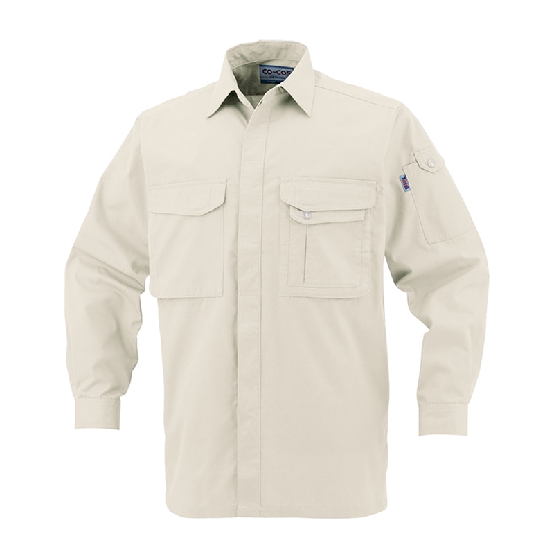 コーコス信岡 製品制電 長袖シャツ J-568 アイボリー 5L 1枚（ご注文単位1枚）【直送品】