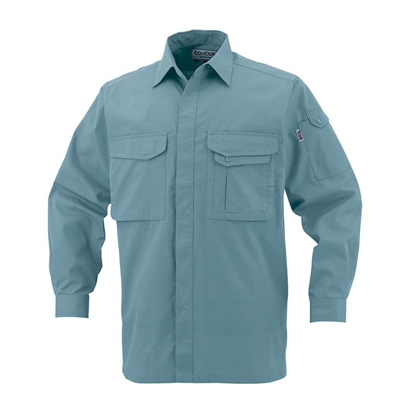 コーコス信岡 製品制電 長袖シャツ J-568 ペールブルー SS 1枚（ご注文単位1枚）【直送品】