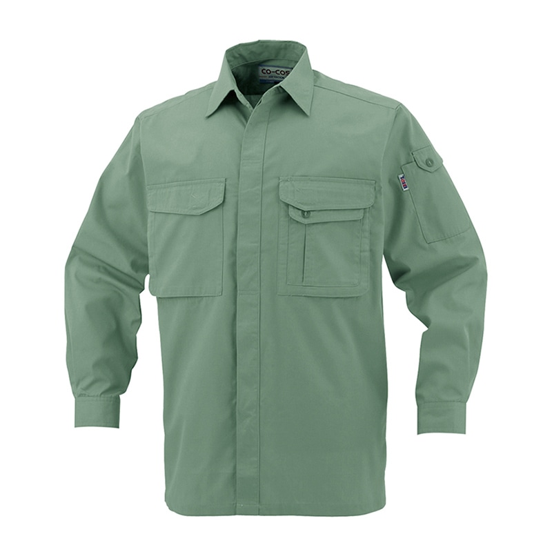 コーコス信岡 製品制電 長袖シャツ J-568 グリーン M 1枚（ご注文単位1枚）【直送品】
