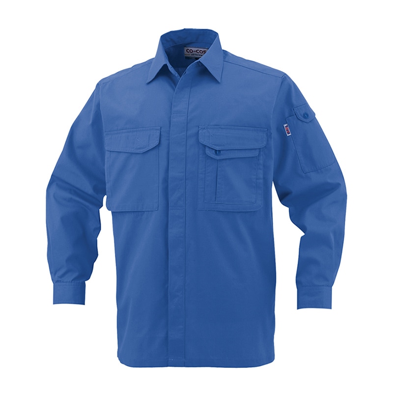 コーコス信岡 製品制電 長袖シャツ J-568 スカイブルー L 1枚（ご注文単位1枚）【直送品】