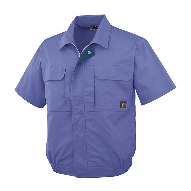 コーコス信岡 防汚・製品制電 半袖ブルゾン P-5580 ラベンダー 5L 1枚（ご注文単位1枚）【直送品】