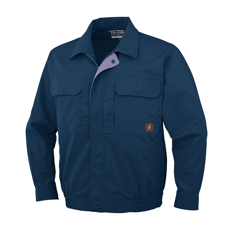 コーコス信岡 防汚・製品制電 長袖ブルゾン P-5581 ネイビー LL 1枚（ご注文単位1枚）【直送品】