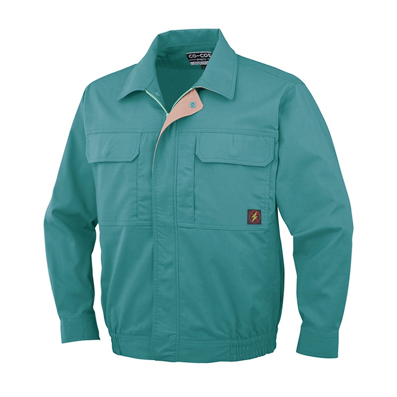 コーコス信岡 防汚・製品制電 長袖ブルゾン P-5581 グリーン S 1枚（ご注文単位1枚）【直送品】