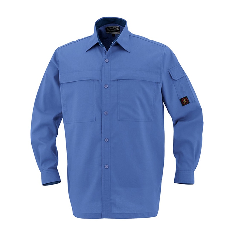 コーコス信岡 防汚・製品制電 長袖シャツ P-5588 ラベンダー 5L 1枚（ご注文単位1枚）【直送品】