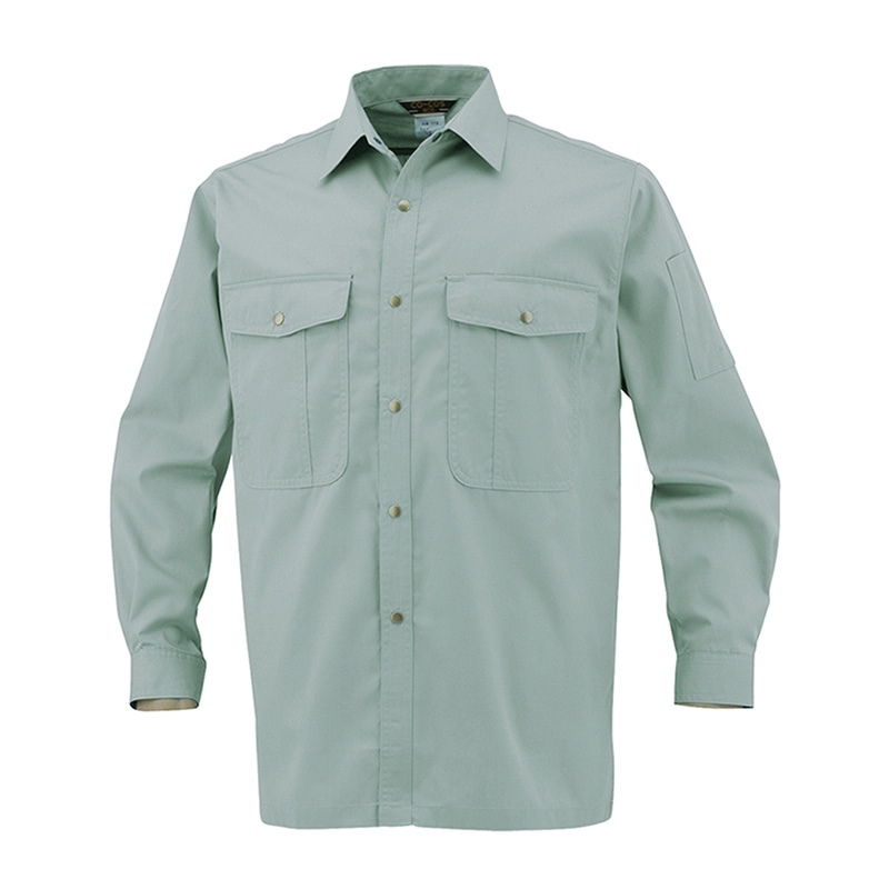 コーコス信岡 長袖シャツ 178 グリーン 4L 1枚（ご注文単位1枚）【直送品】