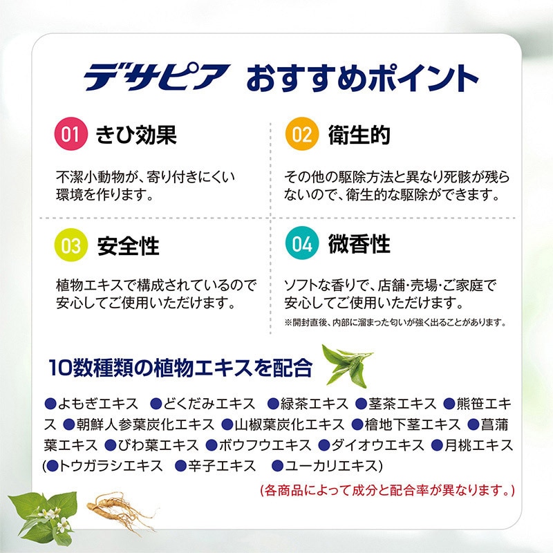 虎変堂 不潔小動物用忌避剤 デサピア 置くタイプ 100g 9KIH805 1個(ご注文単位1個)【直送品】