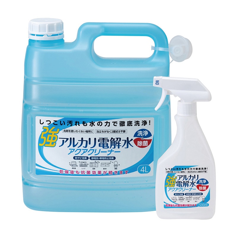虎変堂 強アルカリ電解水 アクアクリーナー 4L スプレーボトル付 4AQA001 1個（ご注文単位1個）【直送品】