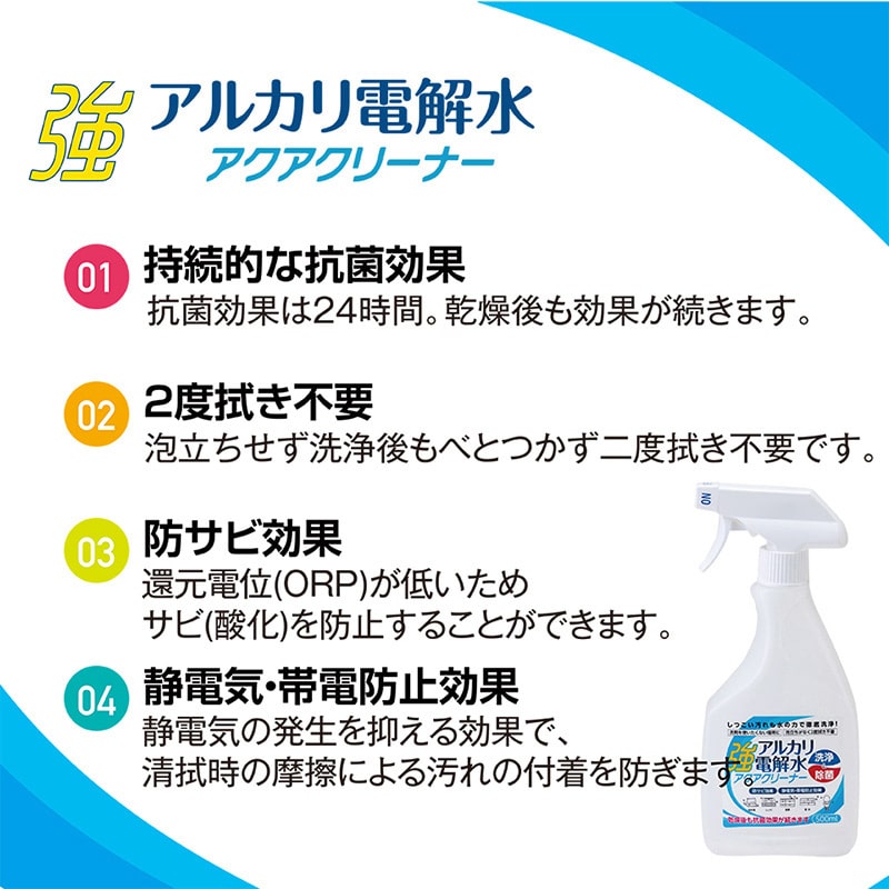 虎変堂 強アルカリ電解水 アクアクリーナー 4L スプレーボトル付 4AQA001 1個(ご注文単位1個)【直送品】