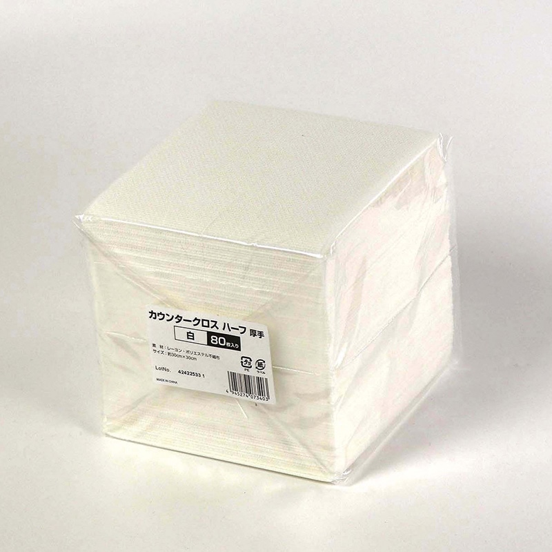 ヒメプラ カウンタークロス ハーフ厚手 CW-H80W　ホワイト 80枚/袋（ご注文単位24袋）【直送品】