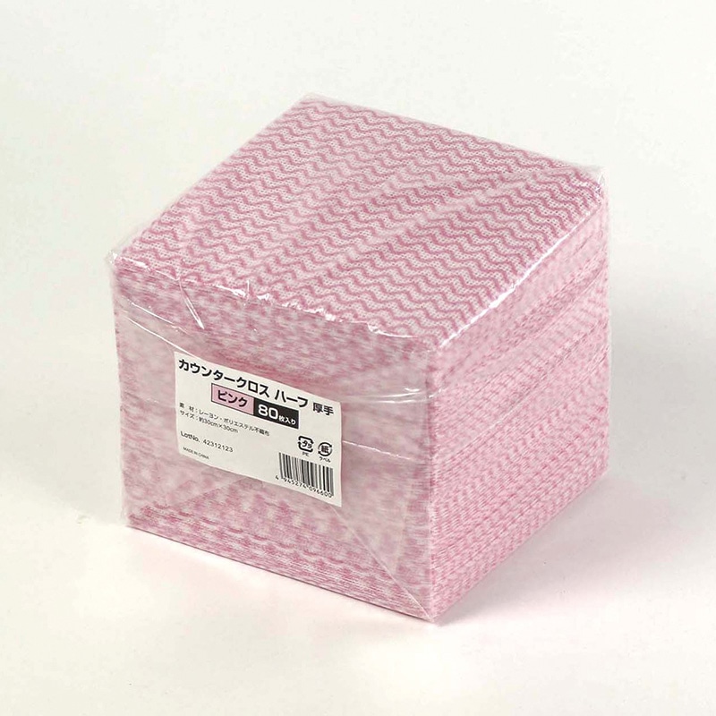 ヒメプラ カウンタークロス ハーフ厚手 CW-H80P　ピンク 80枚/袋（ご注文単位24袋）【直送品】
