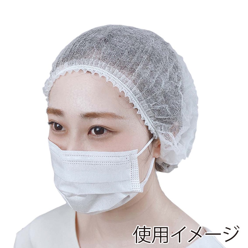 ヒメプラ 不織布ヘアーキャップ 薄手 HC25-WH 白 100枚/袋(ご注文単位20袋)【直送品】