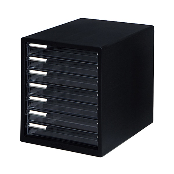 JEJアステージ ファイレックス レターケース 浅7段 M7 ブラック 1個(ご注文単位6個)【直送品】