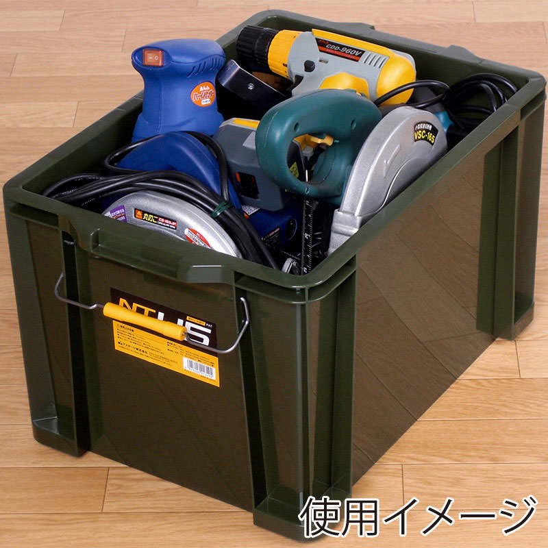 JEJアステージ 蓋付コンテナ NTボックス #45 グリーン 1個(ご注文単位4個)【直送品】