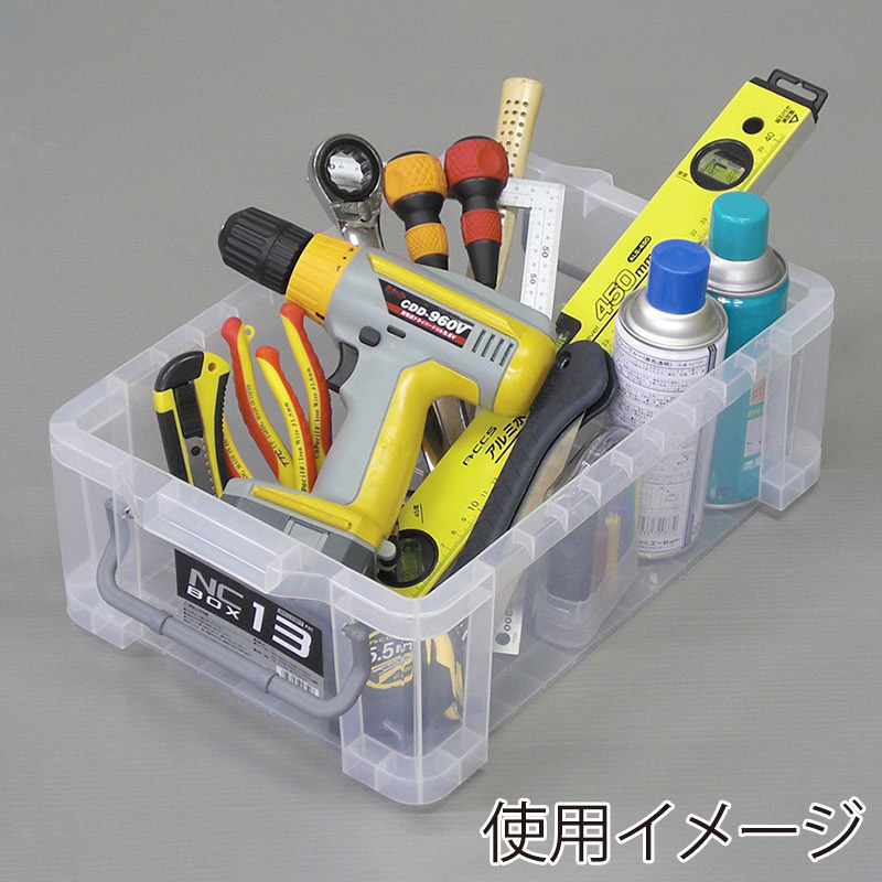 JEJアステージ 蓋付コンテナ NCボックス #13 クリア 1台(ご注文単位10台)【直送品】