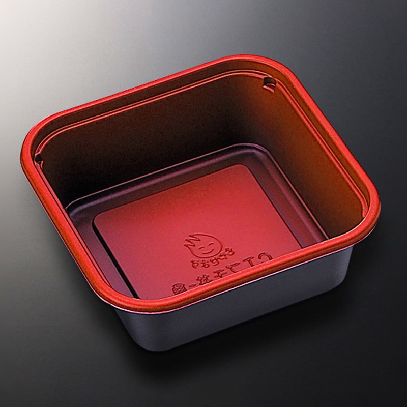 中央化学 丼容器 CTプチ丼 本体 角 赤-BK 50枚/袋(ご注文単位18袋)【直送品】